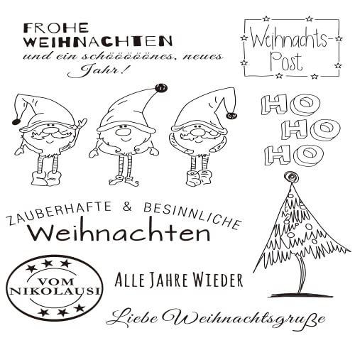 Qoiseys "Weihnachten"Stempel,Silikonstempel sprüche deutsch, Silikon Clear Stamps für DIY Scrapbooking Fotoalbum Dekoratives Papier von Qoiseys