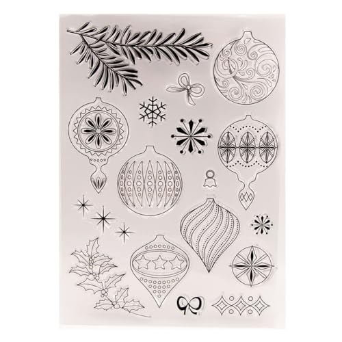 Qoiseys Weihnachtliche transparente Silikonstempel für Kartenherstellung, klare Gummistempel für DIY, Scrapbooking, Fotoalbum, Siegelstempel, Prägung, Album, Dekoration, Handwerk von Qoiseys