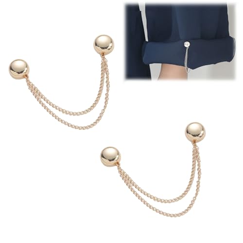 Qosigote Multifunktionale magnetische Kleidungsclips, leistungsstarke Hijab-Magnete mit Kette, magnetische Kleidungsschalclips, multifunktionale magnetische Brosche für Frauen (Gold) von Qosigote