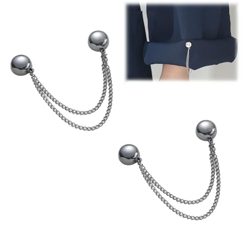 Qosigote Multifunktionale magnetische Kleidungsclips, leistungsstarke Hijab-Magnete mit Kette, magnetische Kleidungsschalclips, multifunktionale magnetische Brosche für Frauen (Schwarz) von Qosigote