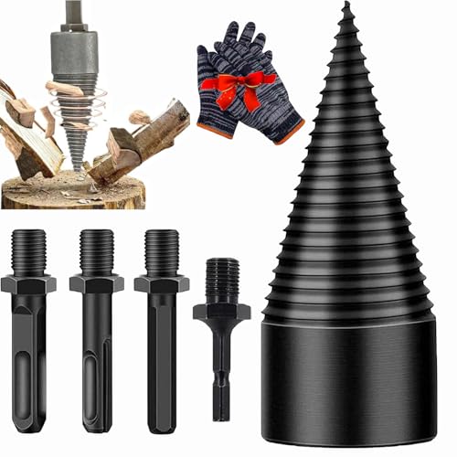 Shirem Easysplit Drill Bit Fanyil Easysplit Drill Bit 32mm/42mm Sherem Easysplit Drill Bit Sherem Easysplit Wood Splitter Drill Bits Firewood Drill Bit Wood Splitter With 3 Handle (32mm) von Qosneoun