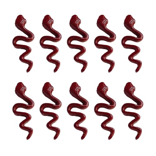 10 PCs Snake Nails Art Charm Multiple Color Nails Charme Snake Form Nägel Kunstdekoration Nägel Schmuckzubehör Accessoires von Qsvbeeqj