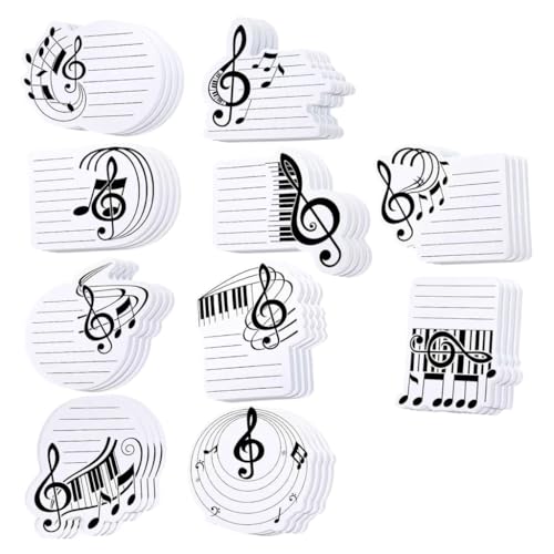 10 Stück Stick Pad Stick Notes Pad Set Selbstklebende Notizblöcke Musiknoten Form Stick Notizblock Kleben Memo Pad Set von Qsvbeeqj