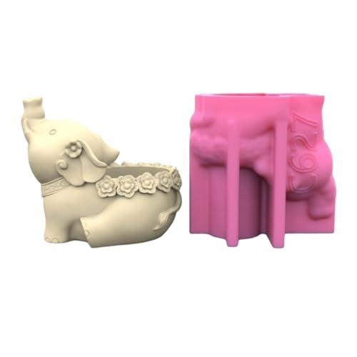 3D Elefant Blumentopf Silikonform Epoxidharz Form Sukkulenten Töpfe Kerzenhalter Beton Gipsform Handwerk von Qsvbeeqj