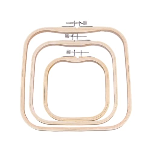 3pcs Holz Stickerei Hoop Square Verstellbares Stickerei Reifenstich Hoop Rahmen Für Stickerei Projekt Needlecraft von Qsvbeeqj