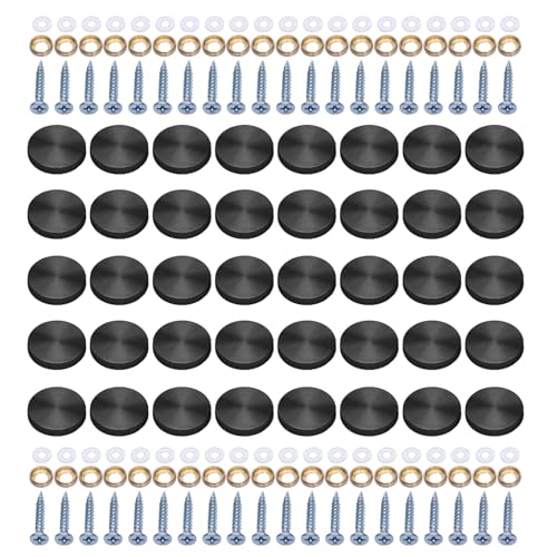 40 Stück Dekorative Glasschrauben Stahlkappen Rostfrei Schraubkappen Set für Badezimmer Küche Decke & Wand Dekorationen von Qsvbeeqj