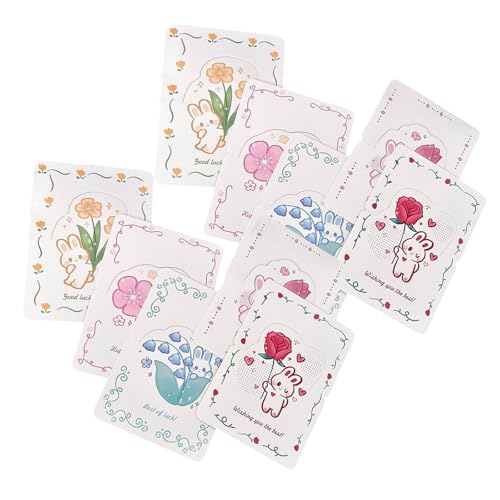 Qsvbeeqj 10pcs Cartoon Kaninchen Muster Message Card Für Verschiedene Anlässe Schöne Kleine Notizkarte Geburtstagskarten von Qsvbeeqj