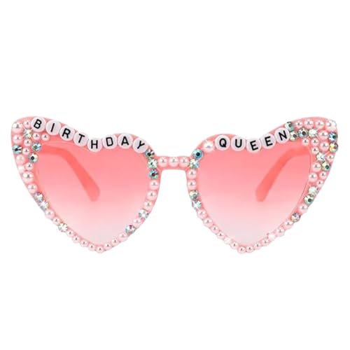 Qsvbeeqj Brille Geburtstag Mädchen Brille mit Strass Party Brille Geburtstag Königin Brille von Qsvbeeqj