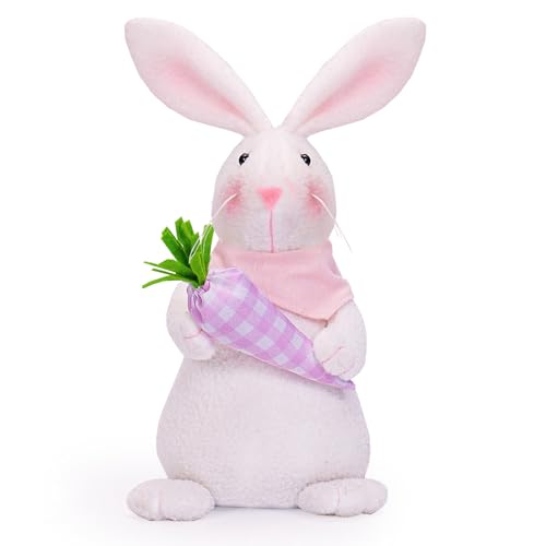 Qsvbeeqj EasterBunny hält Karotte/Eier Frühling dekorativ für Schule, Büro, Schlafsaal, Schreibtisch von Qsvbeeqj