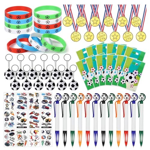 Qsvbeeqj Fußball Schmuck Für Partys In Hülle Und Fülle Einladungen Geschenktüten Armbänder Pfeifen Und Temporäre Aufkleber Für Unvergessliche Geburtstage von Qsvbeeqj