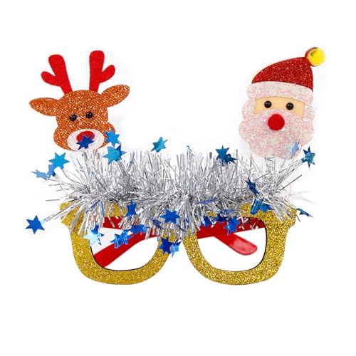 Qsvbeeqj Glitzernde Weihnachtsbrille Urlaub Party Brille Weihnachten Brillenrahmen für Erwachsene Kinder Weihnachten Maskerade von Qsvbeeqj