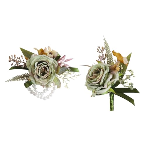 Qsvbeeqj Hochzeit Boutonnieres Künstliches Blumenarrangement Für Hochzeitsempfang Hochzeitszeremonie Verlobungsdekoration von Qsvbeeqj