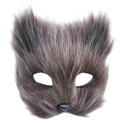 Qsvbeeqj Katzengesichtsabdeckung für Kinder, Erwachsene, Halloween, Karneval, Maskeraden, Cosplay, Party, Halloween, Tier, Cosplay von Qsvbeeqj