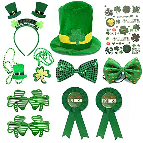 Qsvbeeqj Patrick's Day Zubehör Irisches Festival-Kostüm-Set für Damen und Herren, Cosplay-Requisiten für Zuhause, Festival, Mottoparty von Qsvbeeqj