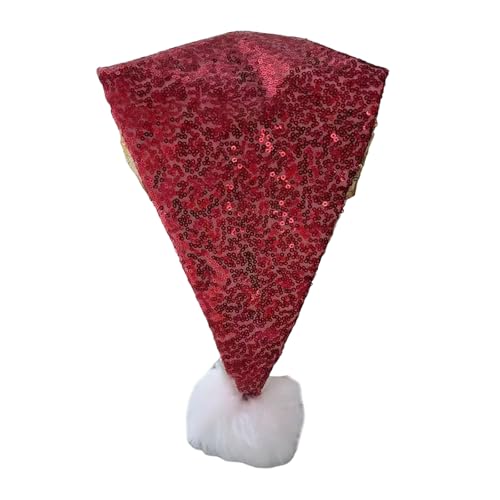 Qsvbeeqj Shining Pailletten Santa Hats Für Weihnachtsfeier Sammeln Saisonale Feiertags Requisiten Long Tail Santa Caps Festival Home Dekore von Qsvbeeqj