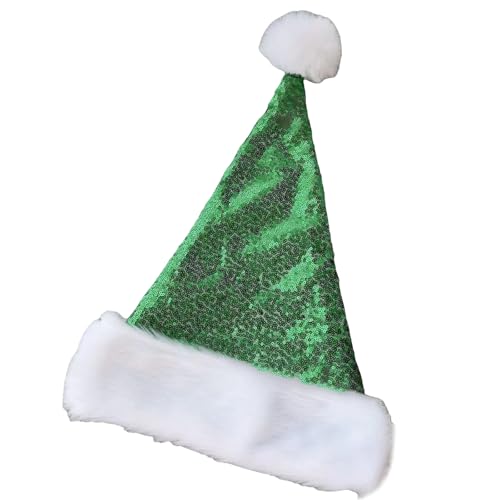 Qsvbeeqj Shining Pailletten Santa Hats Für Weihnachtsfeier Sammeln Saisonale Feiertags Requisiten Long Tail Santa Caps Festival Home Dekore von Qsvbeeqj