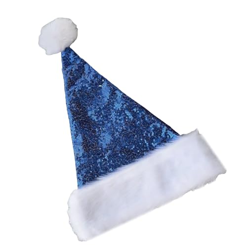 Qsvbeeqj Shining Pailletten Santa Hats Für Weihnachtsfeier Sammeln Saisonale Feiertags Requisiten Long Tail Santa Caps Festival Home Dekore von Qsvbeeqj