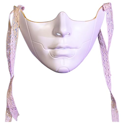 Qsvbeeqj Uni Maskerade Beauty Cosplay Mechanisches halbes Gesicht für Karneval Halloween Dress Up Party von Qsvbeeqj