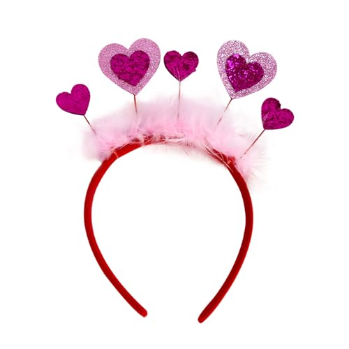 Qsvbeeqj Valentinstag Stirnband Giltter Herz Headhoop Hochzeit Party Requisiten Festival Haarband Cosplay Kostüm Kopfbedeckung von Qsvbeeqj