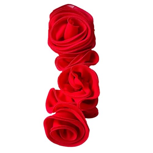 Rüschenränder, 3D-Blumen-Applikation für Abendparty, Kleid, Kostüm, Dekoration, Aufnähen, Blumenaufnäher für Bastelprojekte von Qsvbeeqj