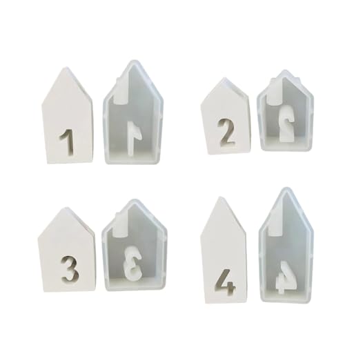 Set Mit 4 Ornament Formen Silikon Bastelform Zahlen Form Kunstharz Formen Kerzenhalter Form Für Kerzenständer von Qsvbeeqj