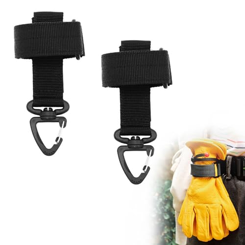 2 Stück Handschuhhalter, Taktischer Kletterseil Schlüsselanhänger Verstellbare Handschuh Clips Mehrzweck Handschuh Clips Verstellbarer Nylon-Klammern Handschuhhaken Gürtel Klammer Gürtel-Clips von Qtksceadlnce