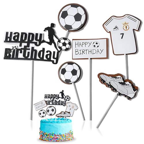 6 StüCk FußBall Tortendeko, FußBall Schuhe Trikots, Sport FußBall Thema Geburtstag Party Soccer Kuchen Deko von QttvbTna