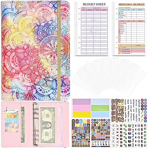 A6 Binder Budget Umschlagmethode Finanzplaner Notizbuch Sparen Organizer Ringbuchordner Wallet Notebook Geld Planer 6 Löcher Budget Planner Geldumschläge Organizer Set (Regenbogen) von Qtuie