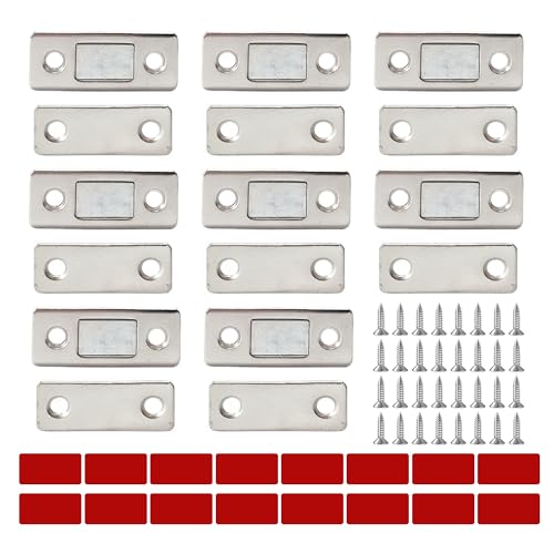 Quacc Magnetische Türschnäpper aus Edelstahl, ultradünn, für Schrank, Kleiderschrank, Schiebetür, Schrank, Magnetverschluss, 8 Stück von Quacc