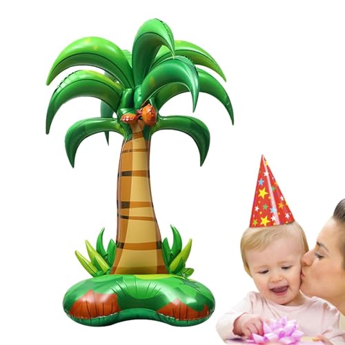 Baumfolienballon, Palmenballon, dunkelgrüne und hellgrüne Palmenblätterballons, wiederverwendbare Heliumfolienballons für hawaiianische Partydekoration, tropische Luau-Geburtstagsfeier von Quaeetyu