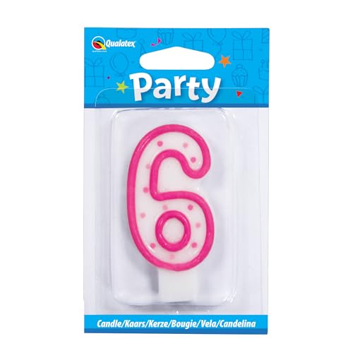 Qualatex 26201 Partykerze, Rose, Pink Polka Dot Candle Age 6 von Qualatex