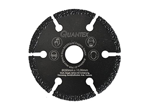 QUANTEX Universal Diamanttrennscheibe 50 mm x 10 mm Aufnahme. Zubehör für Akku-Trennschleifer und Druckluft-Trennschleifer. von Quantex