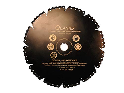 Universal Diamanttrennscheibe 230 mm. Diese DiaScheibe ist ein Allrounder und Allesschneider. von Quantex