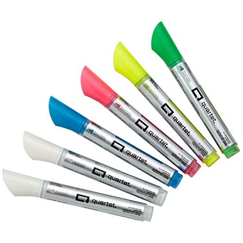 Quartet Hochwertige, trocken abwischbare Marker für Glastafeln: Bullet Tip / 6-pack (Neon) von Quartet