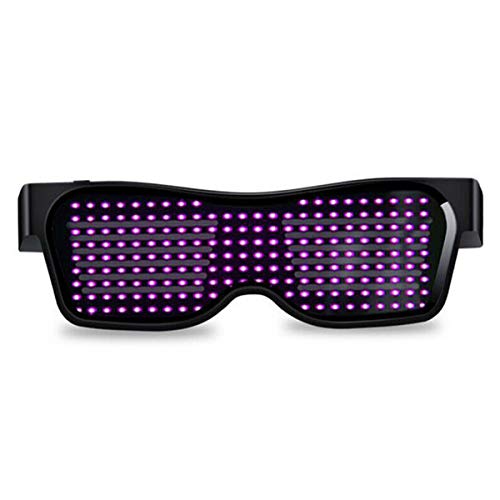 Queen.Y Led Brille Anpassbar Bt Leuchten Brillen Bluetooth App Verbunden Led Display Intelligente Brille Usb Wiederaufladbare Diy Funky Brille für Nachtclub Party Bühne Dj Halloween von Queen.Y