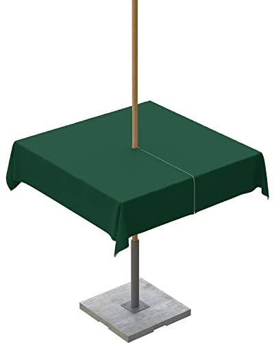 QueenKer Outdoor-Tischdecke mit Schirmloch und Reißverschluss, einfarbige Tischdecke für quadratische Tische, wasserdichte Tisch-Kollektion für Terrasse, Garten, Picknick, Camping, 137,2 x 137,2 cm, von QueenKer