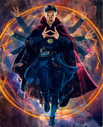 DIY 5D Anime Super Hero Diamond Painting Kits für Erwachsene und Kinder, Leinwand für Heimwanddekoration (Dr. Strange, 30,5 x 40,6 cm) von Queenwiff