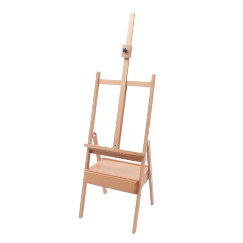 Atelierstaffelei Staffelei Holz H-Form Staffelei Koffer mit Box – Feldstaffelei Verstellbar 198cm – Easel for Artist Kofferstaffelei Faltbar Leinwand Halter Buchenholz Stabil, Gemälde&Portraits von Queeucaer