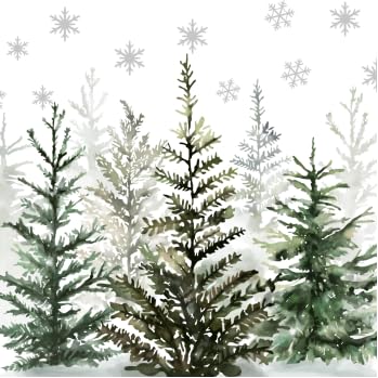 Quera 50 Stück Aquarell Weihnachtsbaum Cocktail Getränke-Servietten Einweg-Papier dekorative dekorative Tischserviette für Silvester Winter Abendessen Frohe Weihnachten Urlaub Xmas Party Supplie von Quera