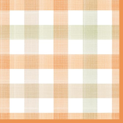 ​Quera 50 Stück Herbst Plaid Papierservietten Herbst Cocktail-Servietten Schottenkaro Schottische Quadratische Einweg-Bar-Servietten für Thanksgiving-Party, Babyparty, Feier von Quera