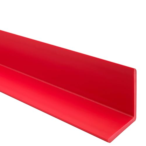 Quest Winkelprofil 27x27mm Kantenschutzwinkel Winkelleiste Eckenschutz – PVC Kunststoff – Ohne Klebeband – 110cm, Rot von Quest