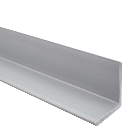 Quest Winkelprofil 27x27mm Kantenschutzwinkel Winkelleiste Eckenschutz – PVC Kunststoff – Ohne Klebeband – 200cm, Silber von Quest