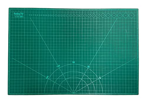 doppelseitig rutschfest Selbstheilende Schneidematte mit Bedruckt Gitter - Grün, A1 von Quickdraw