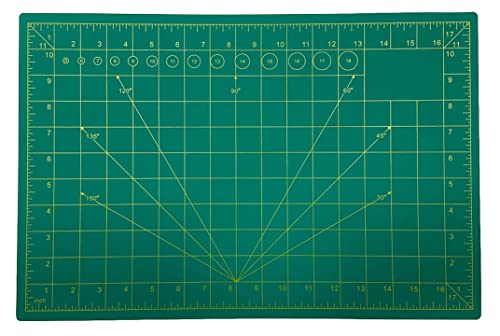 doppelseitig rutschfest Selbstheilende Schneidematte mit Bedruckt Gitter - Grün, A3 von Quickdraw