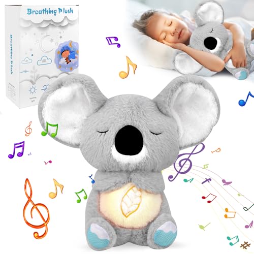 Quixion Schlummer Koala Kuscheltie, Schlummer Otter, Schlummer Koala mit Herzschlag, Schlummer Otter mit Herzschlag, Schlummer Otter Kuscheltier mit Atembewegung und Musik, Babyparty und Neugeborenen von Quixion