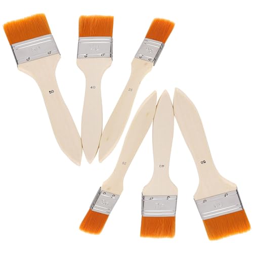 Qukaim Aquarell-Pinsel-Set, Ölmalpinsel-Set, 6-teiliges Nylon-Haar-Pinsel mit Aluminiumrohr-Schnittstelle und Holzstiftkörper, ideal für Aquarell- und Acryl-Malwerkzeuge von Qukaim