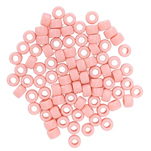 Qukaim Armbandperlen aus Kunststoff für die Schmuckherstellung, 100 Stück, zum Basteln, Rocailles-Perlenzubehör für Armbänder, rosa von Qukaim
