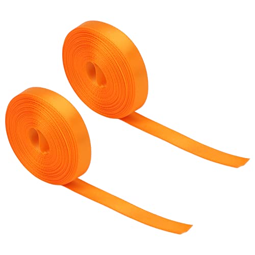 Qukaim Bastelband, Geschenkband, 10 mm, wasserdicht, dekoratives Polyester-Geschenkband, 4,5 m x 2 Stück, Orange von Qukaim