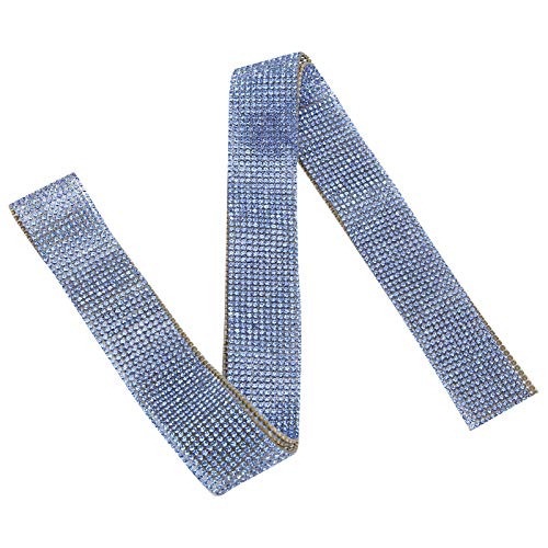 Qukaim Basteldekorationen Diamant Band Strass Dekorative Aufkleber Streifen, Strass Wrap Dekoration für Handwerk DIY Projekte, Heißschmelzkleber, Blau von Qukaim