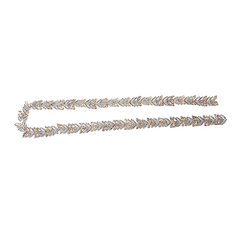 Qukaim DIY Kristall Strass Kette Kristall Strass Kette 91 cm, 2,3 cm Glas Strass Blattform Trim für Kleidungsstücke, Ohrringe, Gürtel, DIY Dekoration, Champagner von Qukaim